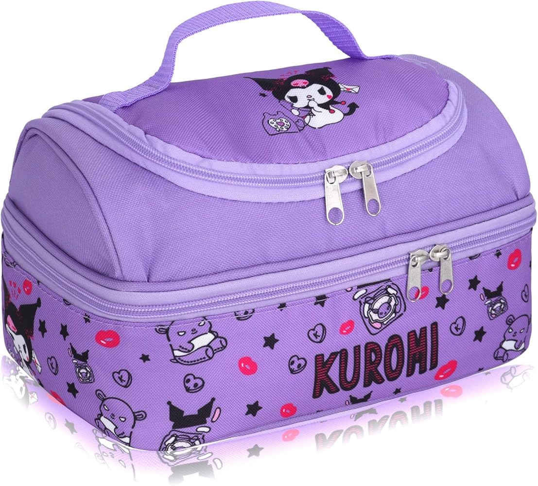Roffatide Handbag for Man Woman Leakproof Large Compartment Food Container Tote for Work Travel Purple