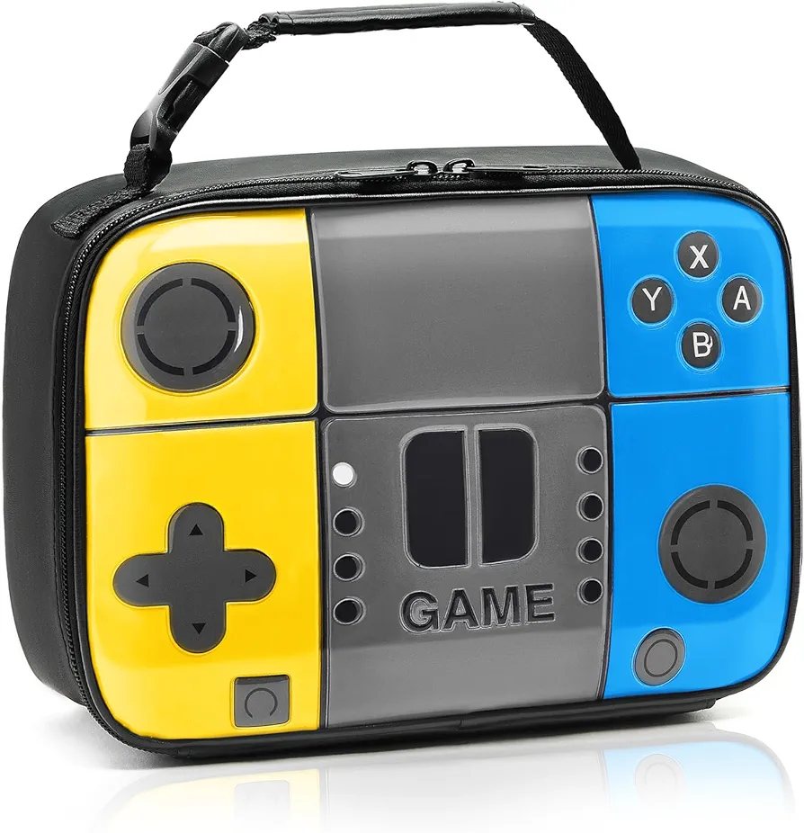 Insulated Lunch Box for Boys,Game Lunch Bag for School Picnic Hiking Beach Travel Office,Waterproof Leakproof Lunch Bento Box,Leather Lunch Box