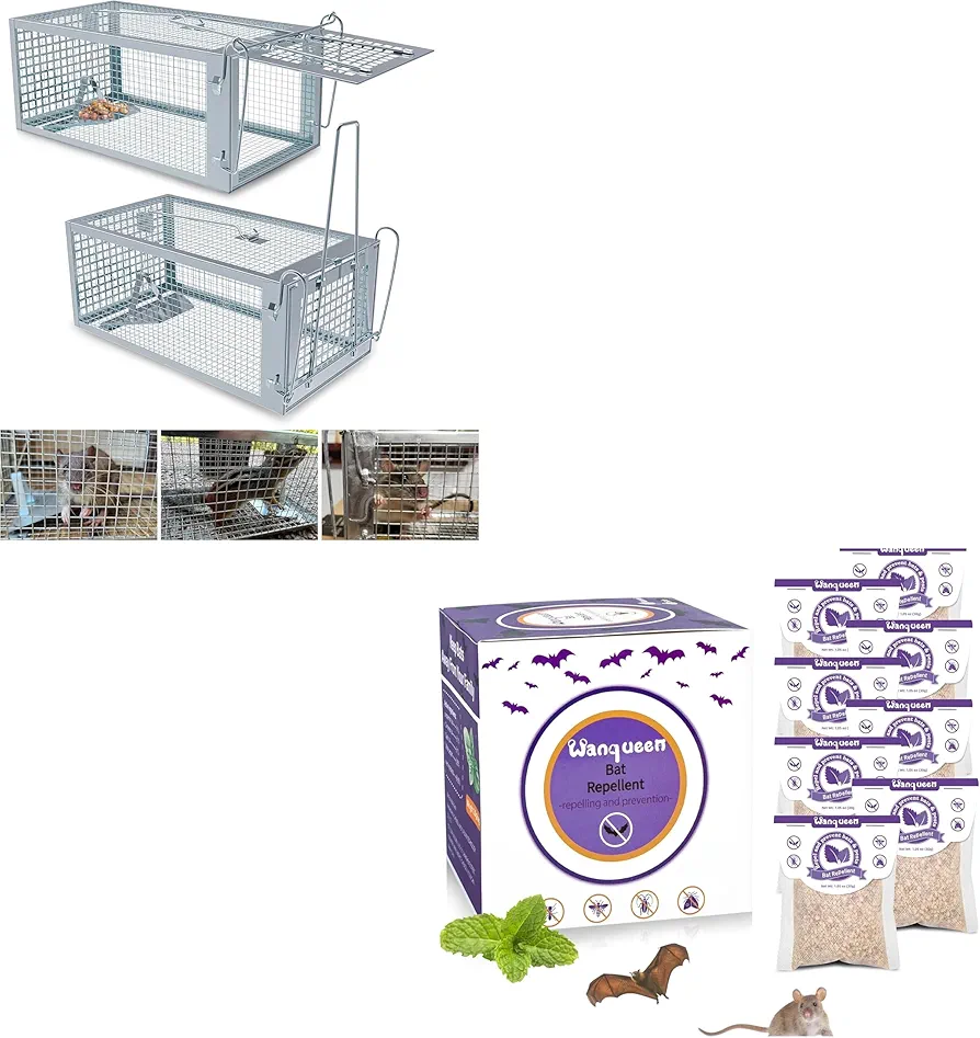 Humane Rat Trap Outdoor, Mouse Traps Indoor, 8 Pack Bat Repellent Outdoor Rodent Mouse Repellent