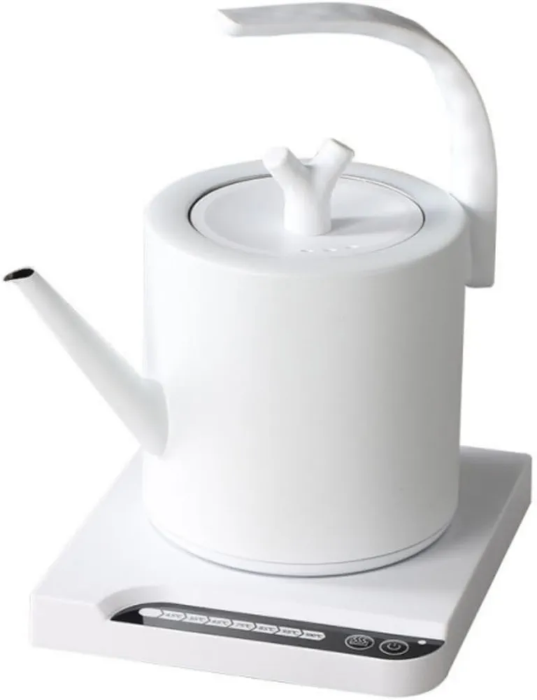 Electric Kettle with Variable Temperature, 1 Liter Digital Coffee and Teapot Keep Warm, 1500W Fast Boil Gooseneck Kettle Safe Boil Dry Protection (White)