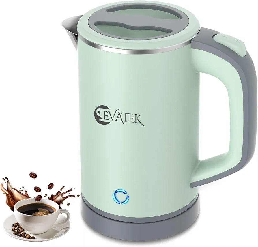 Small Electric Kettle, Hot Water Kettle Electric, 304 Stainless Steel 0.8L Mini Electric Tea Kettle Small, 5 Mins Travel Kettle Portable Electric Kettle, Auto Shut-Off