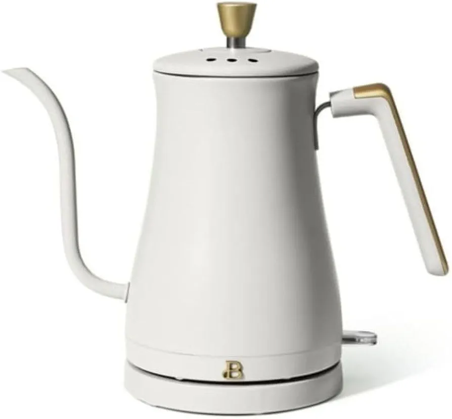 Beautiful 1-Liter Electric Gooseneck Kettle Automatic Shut-Off 1200 W, White Icing