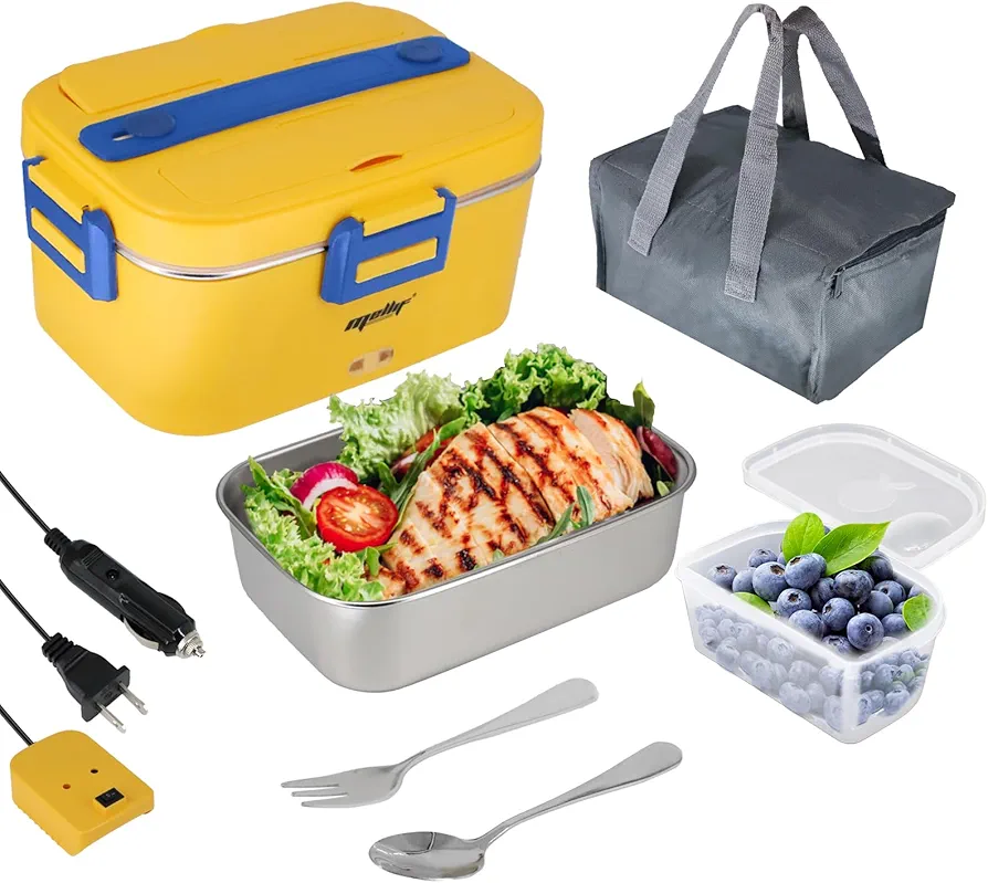 Mellif Electric Lunch Box Food Warmer Heater Compatible with Dewalt 20V Battery (Battery Not Included),12V 24V Heated Lunch Boxes for Adults for Car/Truck