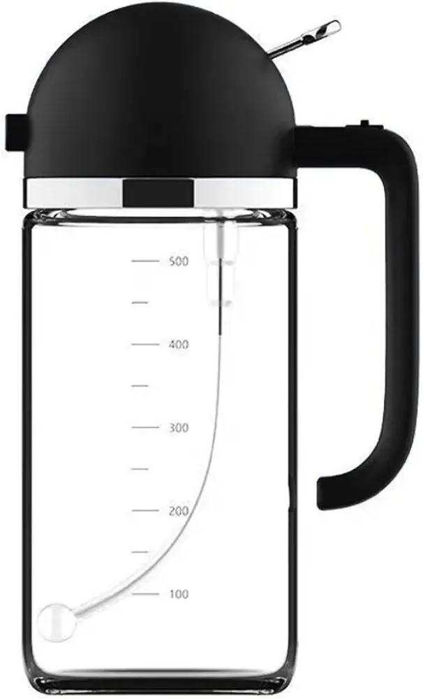 Oil Dispenser bottle for kitchen - 2 in 1 Oil Dispenser and Oil Sprayer - 500ml Oil Bottle with Pourer - Oil Sprayer for Cooking, Kitchen, Salad, Barbecue(BLACK)