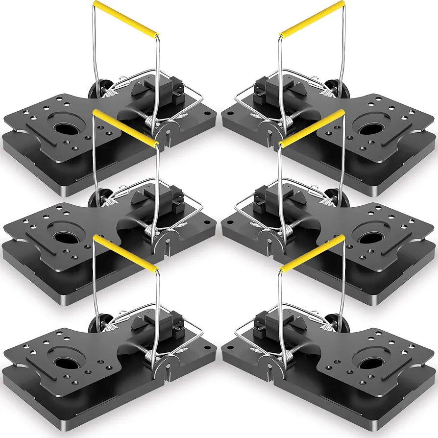 Large Rat Traps, Mouse Traps That Work,Snap Traps for Indoor Outdoor, Quick Effective Sanitary Safe, Snap Trap for Trapping Against Mouse, Chipmunk, Safety and Friendly for Pet (Black Large 6 Pack)