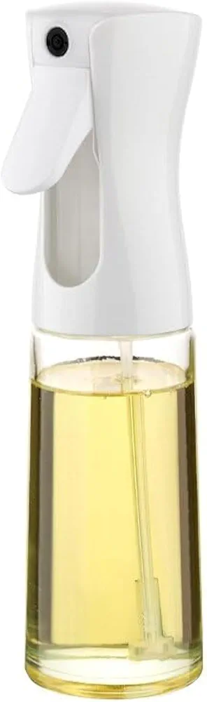 Oil Sprayer for Cooking, 200ml Glass Olive Oil Sprayer for Air Fryer,Salad,Baking,Grilling, Frying(White)