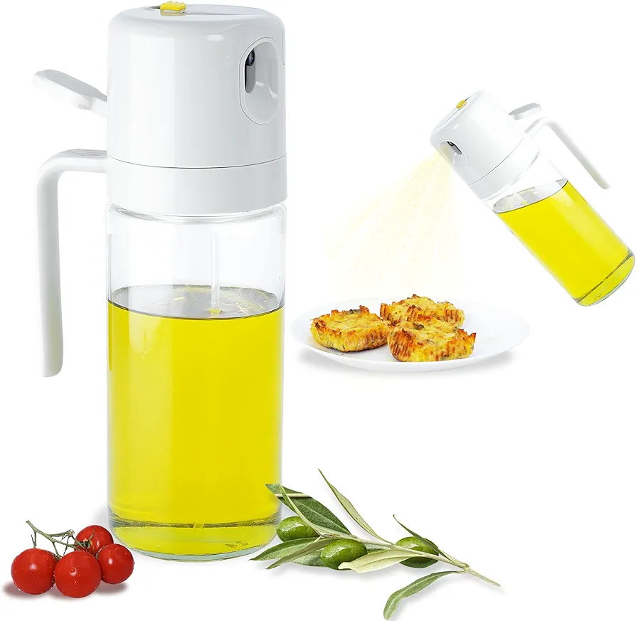 Oil Dispenser Bottle for Kitchen - 2 in 1 Olive Oil Dispenser and Oil Sprayer, Olive Oil Sprayer For Cooking, Salad, Barbecue - Olive Oil Dispenser Bottle For Kitchen Cooking.
