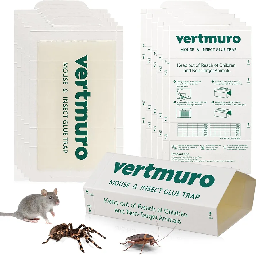 Mouse Glue Traps, 36 Pack Rat & Pest Glue Scented Sticky Trap, Foldable Bulk Non-Toxic Indoor Mouse Glue Boards for Rodents and Insects, Easy to Use Pest Control, Green