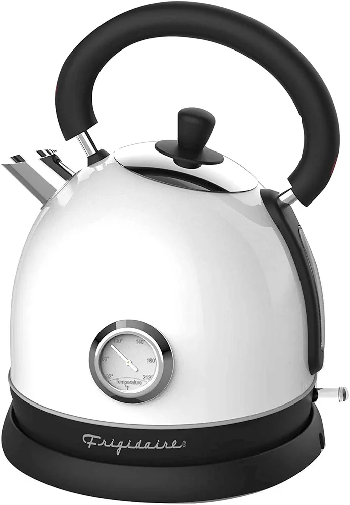 Frigidaire EKET125-WHITE Retro Electric Water Kettle Stainless Steel 1.8l, Fast Boiling, Bpa-Free, White