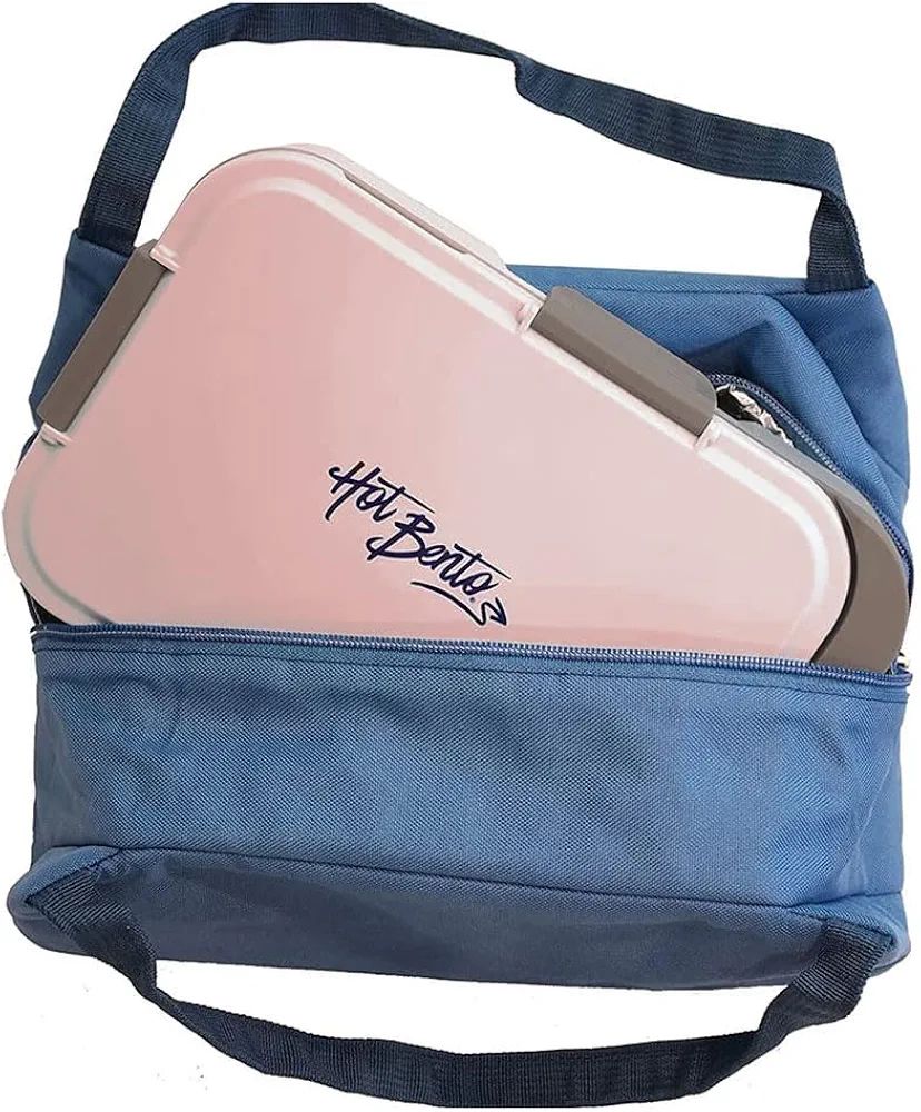 HOT BENTO Outdoor Office Travel Camping Picnic Cordless Battery Powered Self Heated Linen Lunch Box with Insulated Tote Bag