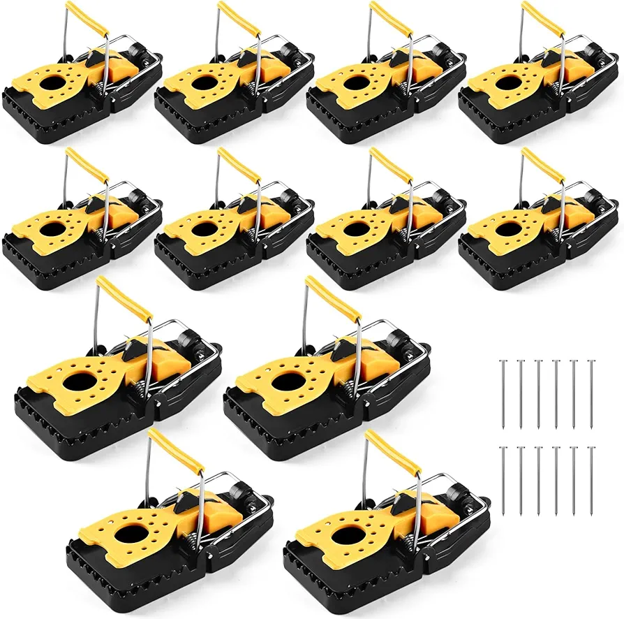 Mouse Traps, 12-Piece Pack Mouse Trap - Safe, Convenient, Fast and Effective, Field Home Efficient Mousetrap, Suitable Mice Traps Indoor for Home(Includes 12 Reinforced Nails)
