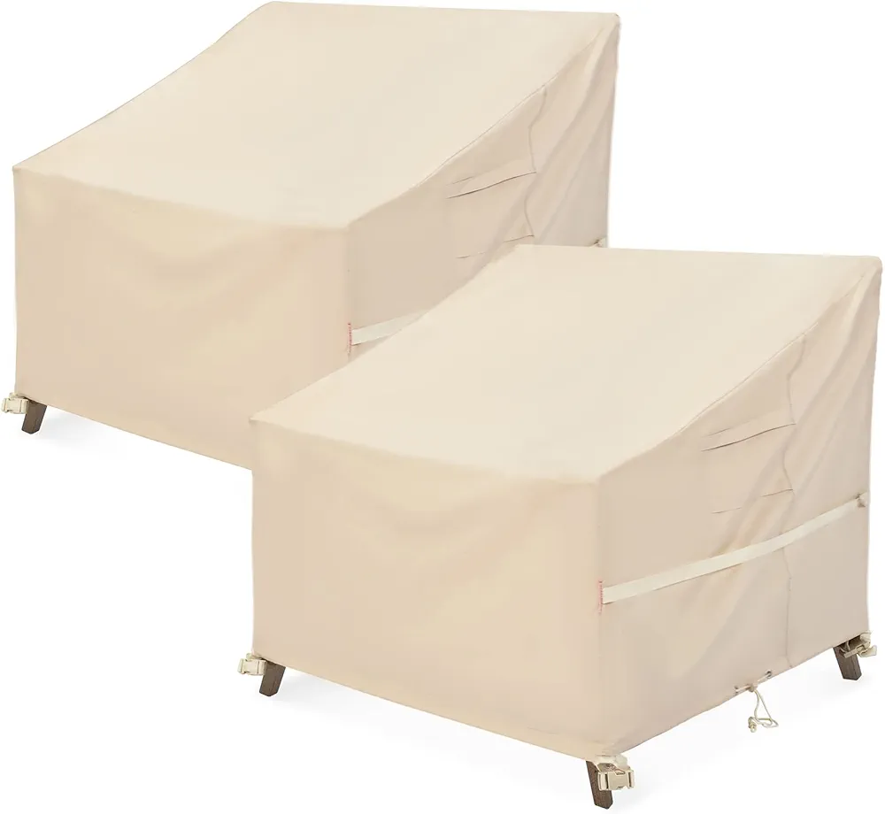 Patio Chair Cover, 600D Heavy Duty Lounge Deep Seat Cover Waterproof Outdoor Chair Covers for Lawn Furniture, All-Weather Protection Lawn Chair Covers(30" W x 37" D x 31" H)