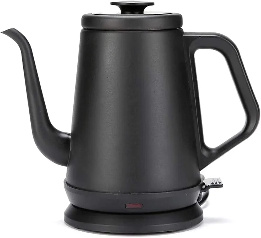 Kettles, 1000W Electric Gooseneck Kettle, Stainless Steel Electric Kettle Household Classic Teapot 1000Ml Auto Power-Off Protection Water Boiler/Black