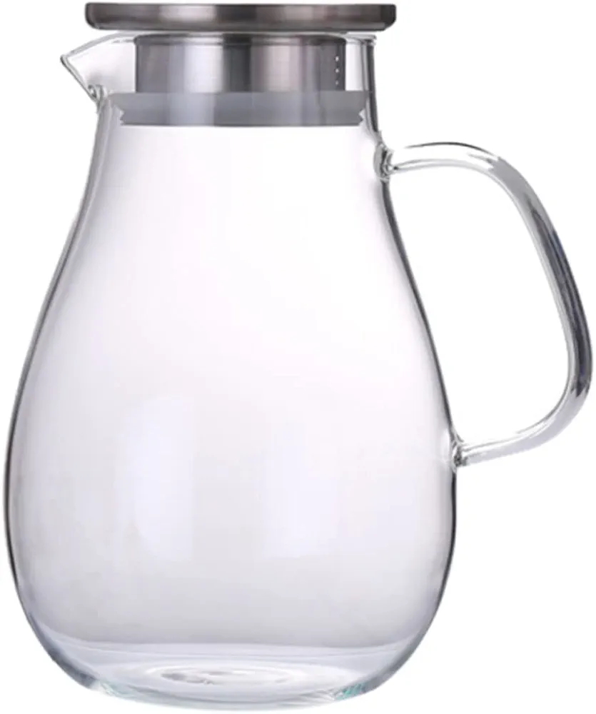 CRAFTHROU 1pc Glass Cold Water Jug Beverage Kettle Juice Pot Kettle Lemon Tea Water Kettle Hot Water Pitcher Household Kettle Juice Kettle Household Water Bottle Stainless Steel