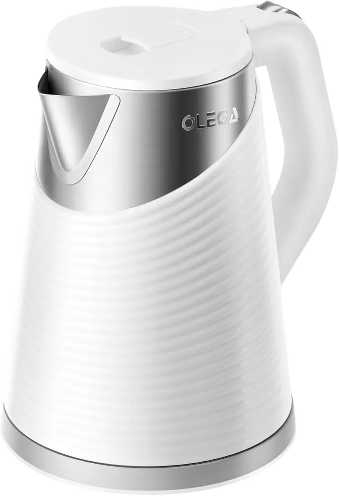 OLEGA Electric Kettle - 1500W Fast Boiling Electric Tea Kettle 1.8L BPA-Free Stainless Steel Hot Water Kettle Electric for Boiling Water Auto Shut Off Electric Water Kettle for Coffee Tea 120V