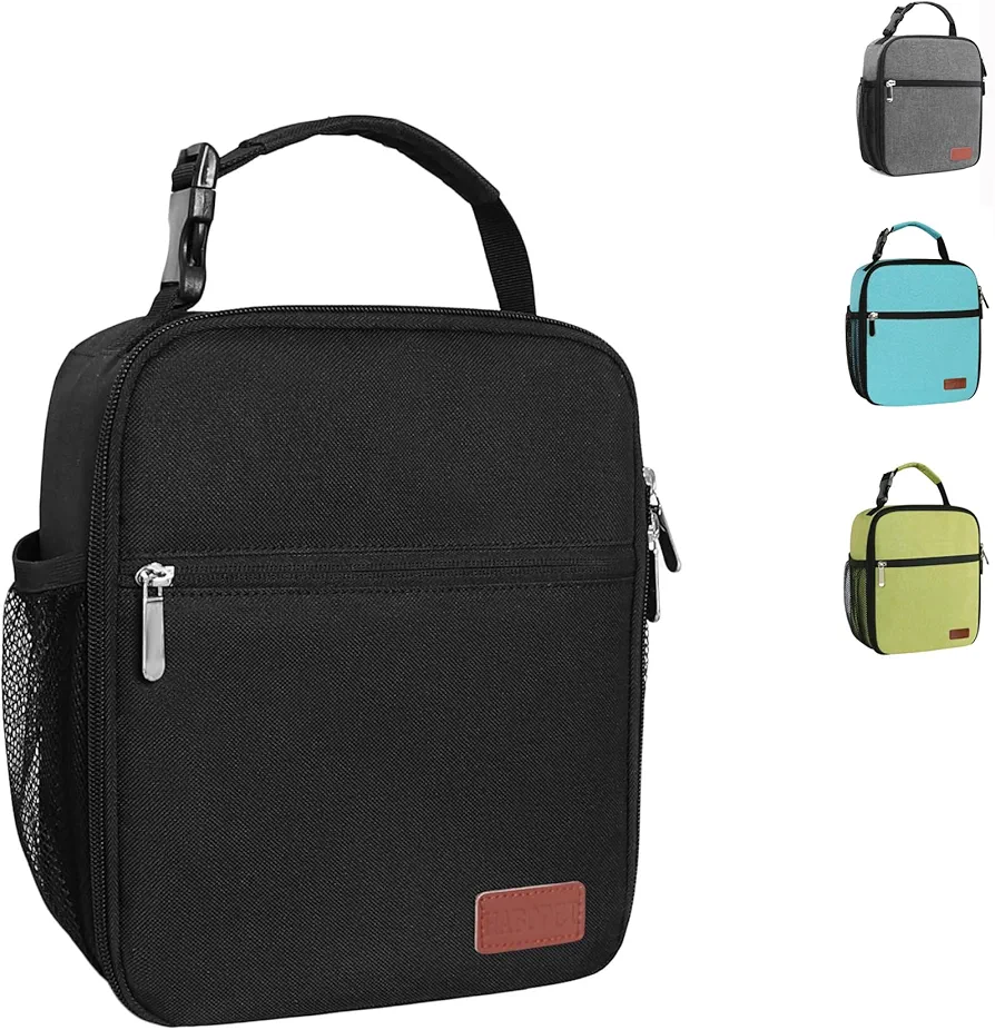Lunch Box for Men & Women Durable Lunch Bag for Adults Reusable Small Lunchbox Black