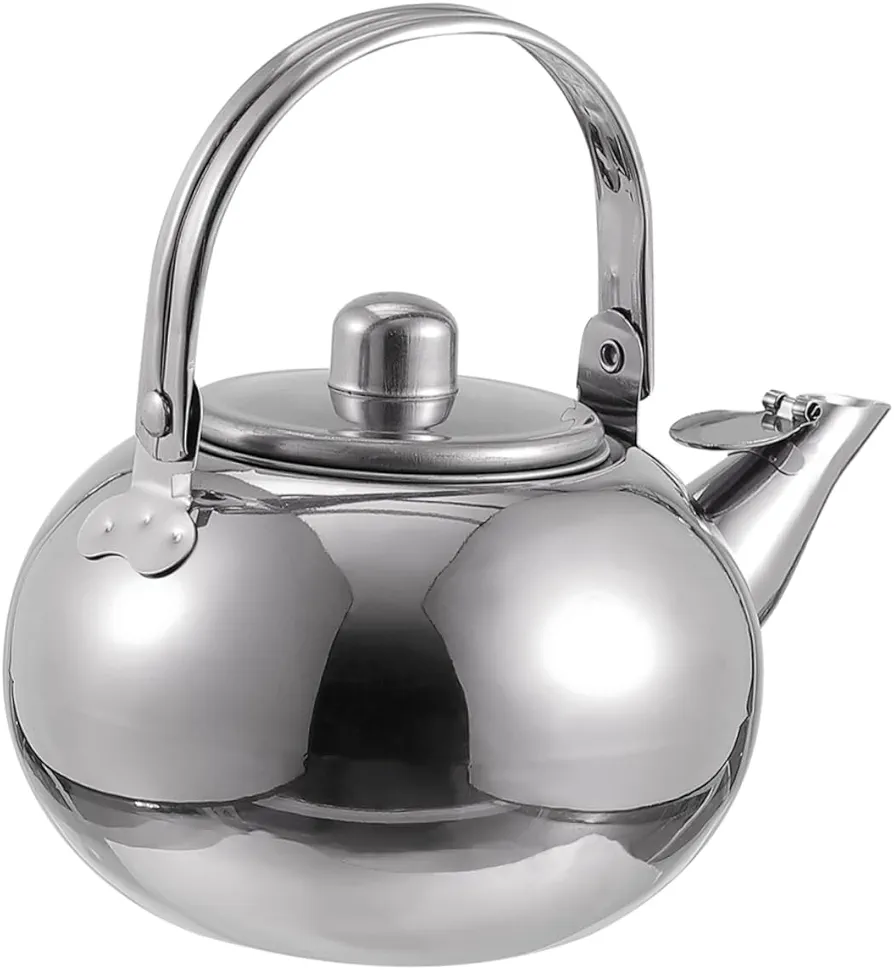 Zerodeko Stainless Steel Pot Stainless Steel Whistling Kettle Heating Boiling Blooming Teapots Kettle for Gas Stove Glass Kettle Teakettle Household Miss Electric Kettle