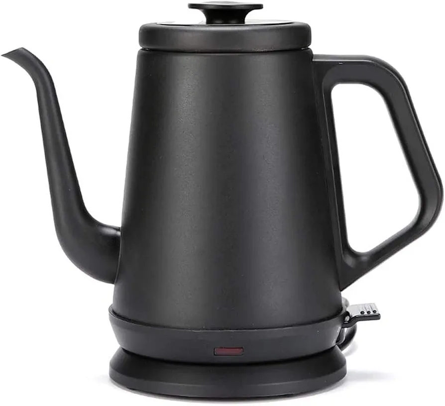 KOHARA Kettles, 1000W Electric Gooseneck Kettle, Stainless Steel Electric Kettle Household Classic Teapot 1000Ml Auto Power-Off Protection Water Boiler/Black