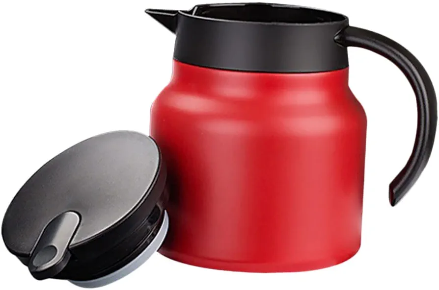 SHOWERORO 1pc Kettle Thermal Water Pitcher Thermal Tea Espresso Insulation Water Bottle Portable Water Bottle Hot and Cold Coffee Maker Vacuum Cup Stainless Steel Old White Tea Red