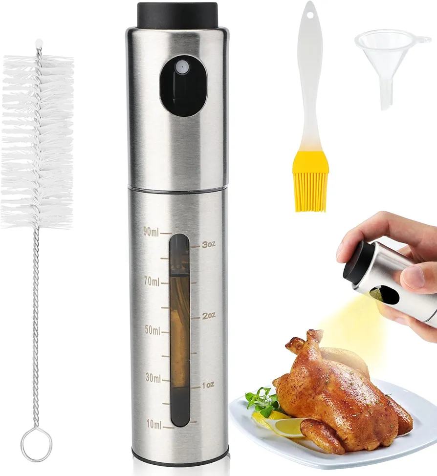 Oil Sprayer for Cooking,Olive Oil Spray 100ml Oil Dispenser Bottle for Kitchen Air Fryer Accessories Frying Banking Grilling Roasting Barbecue (style1)