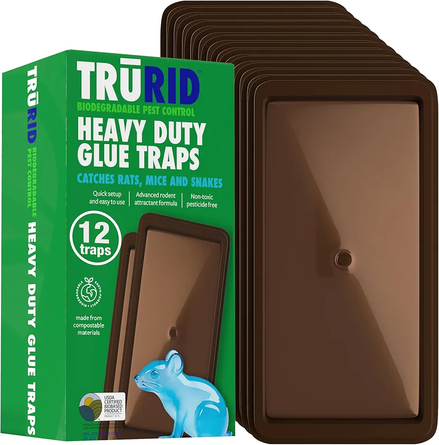 Mouse Traps Rat Trap Indoor for Home Rat Trap Heavy (12 Pack) Duty-Sticky Snake Trap- Pre-Baited Glue Traps for Rodents