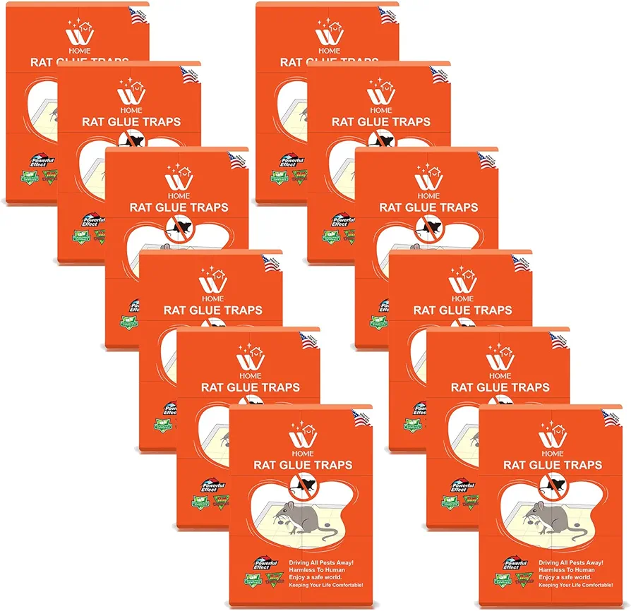 Rat Pads, Enhanced Stickiness, Equipped with Protective Cover Glue Traps, 12 Count, Small