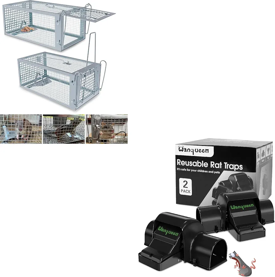 Reusable Rat & Chipmunk Traps, Prevents Accidental Triggering Mouse Trap, Humane Rat Trap Outdoor
