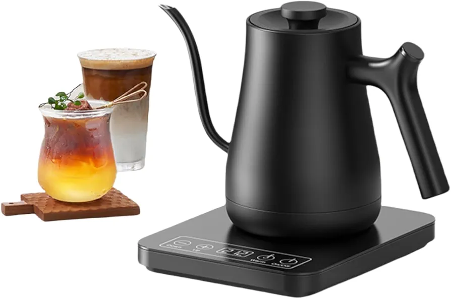 Gooseneck Electric Kettle, 4-Hour Keep Warm Function, Quick Boiling, Pour-Over Kettle For Coffee & Tea, Temperature Control, Large LCD Screen, Removable Lid, Anti-Dry Protection