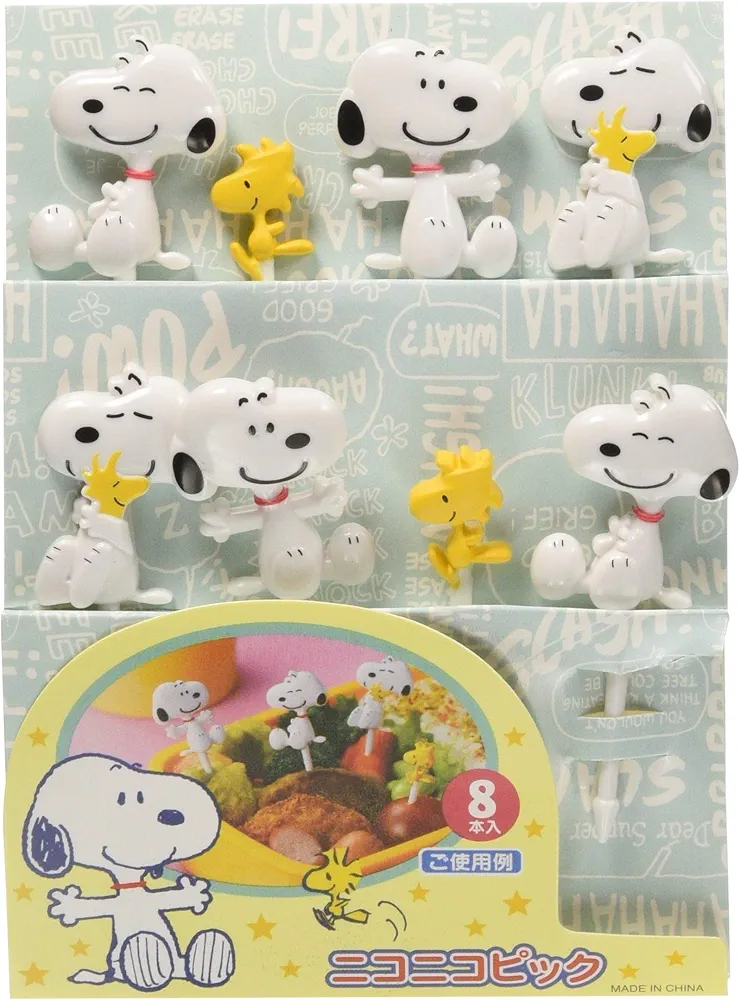 Torne PN-6 Snoopy Bento Picks, Character Valve, Deco Bento Lunch Box, Niconico, Pack of 8