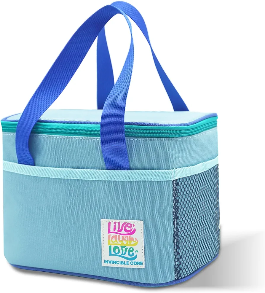 7 L Kids Insulated Lunch Bag Tote for Kids Toddlers Girls Women Men Adult, Cooler Tote Reusable Lunch Box Container for School Work Office Travel Picnic(Blue)