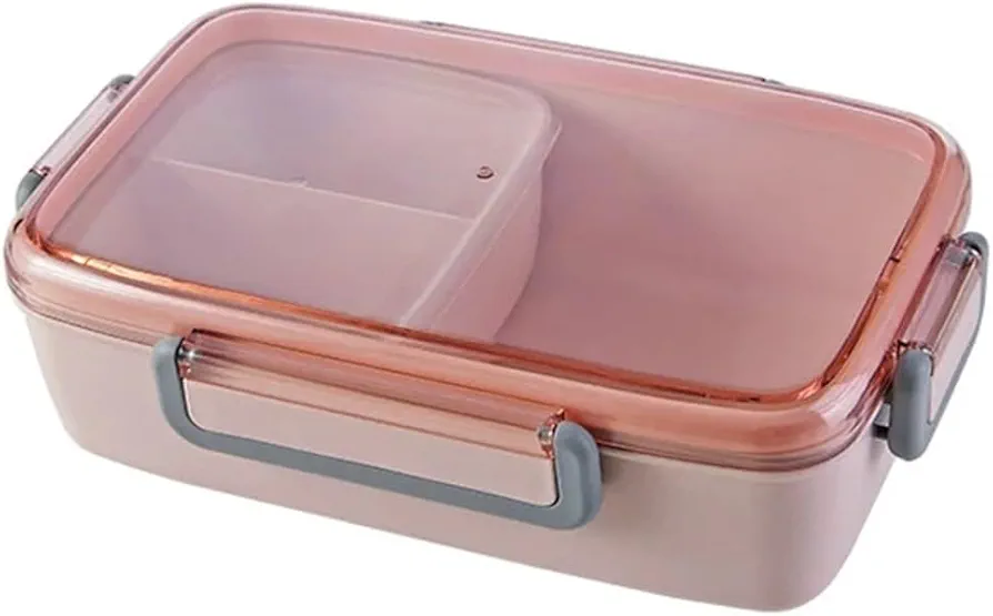 Microwave Lunch Box Independent Lattice for Bento Box Portable Leak-Proof Bento Lunch Box for Dining Out, Work, Picnic(Pink), shan123