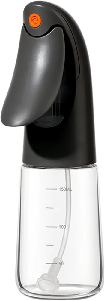 TrendPlain AeroMist Olive Oil Spray Bottle - 6.1Oz Oil Mister with Wide Spray - Olive Oil Sprayer for Cooking, Barbecue, Salad Darkgray