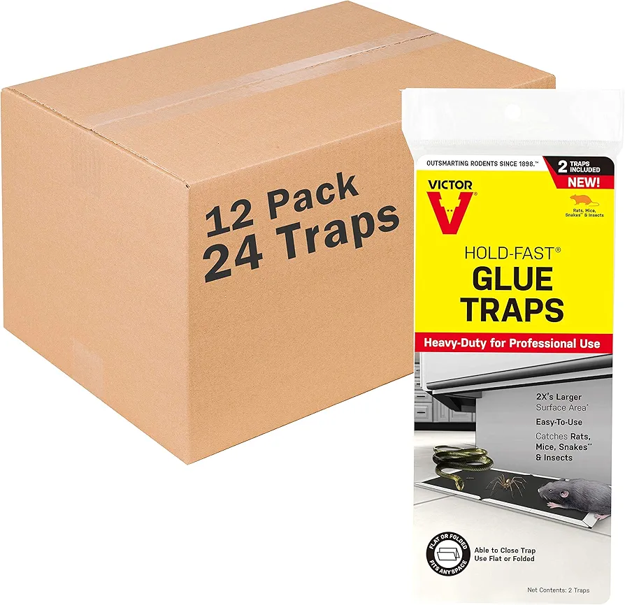 Victor M669 Hold-Fast Rat Traps-24 Glue Trap,White