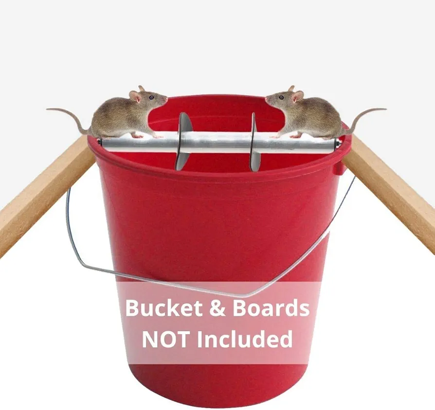 Odesos Double Ring Rolling Mouse Trap, Live Catch and Release Bucket Spin Roller with Two Rings for Mice Rats Rodents. Humane. Auto Reset. Safe for Children and Pets Works Outdoors and Indoors