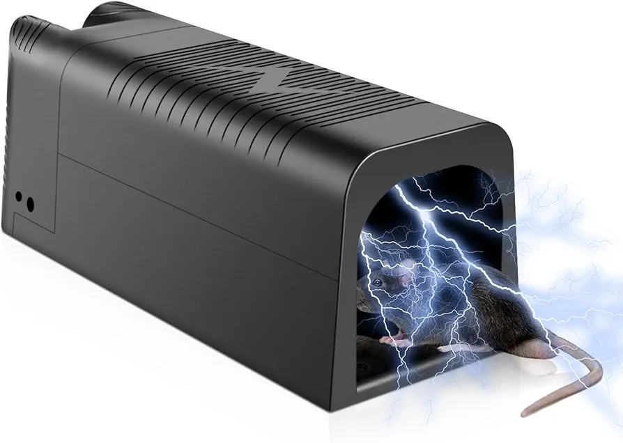 Electric Mouse Trap Zapper, Upgraded Mice Traps for House Indoor Kill, Effective Electric Rat Traps Outdoor, Reusable and No Touch Rodent Control for Home Apartment Attic Garage Use