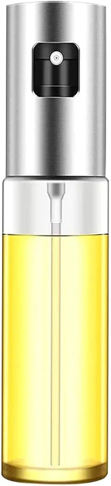 Oil Sprayer for Cooking - Reduce oil sprayers, Oil Mister, Refillable Olive Oil Mister, Stainless Steel and Glass Material Oil Sprayer Mister, Oil Spray Bottle for Salad, BBQ, Kitchen Baking, Roasting