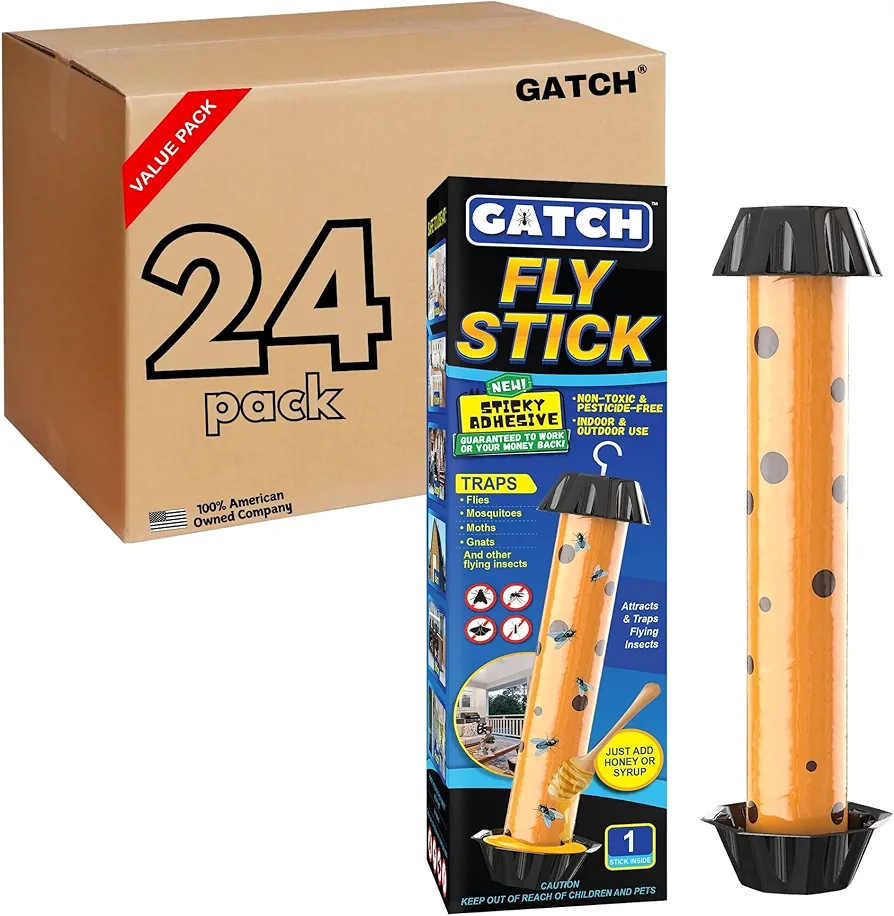 20pk GATCH Fruit Fly Trap, Fly Stick for Mosquitoes, Sticky Trap for Flies Gnats Wasp Flying Insects, Bug Catcher, Indoor or Outdoor Use, Ready to Use Home