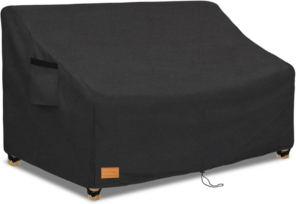 Outdoor 2-Seater Loveseat Cover,Waterproof Heavy Duty Patio Furniture Covers,58W x 33D x 31H Inches Outdoor Couch Cover,Patio Sofa Covers for Outdoor Furniture Waterproof,Black