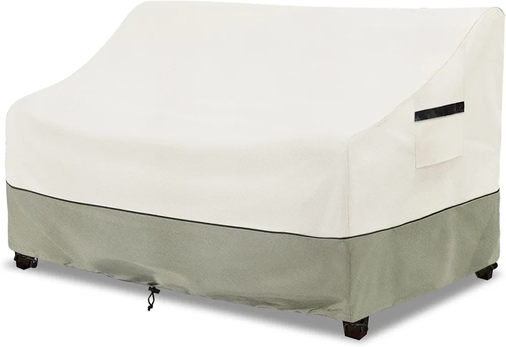 Patio 3-Seater Sofa Cover,Outdoor Couch Cover Fits up to 79W x 38D x 35H Inches,100% Waterproof Heavy Duty Patio Furniture Covers,Beige & Gray-Green