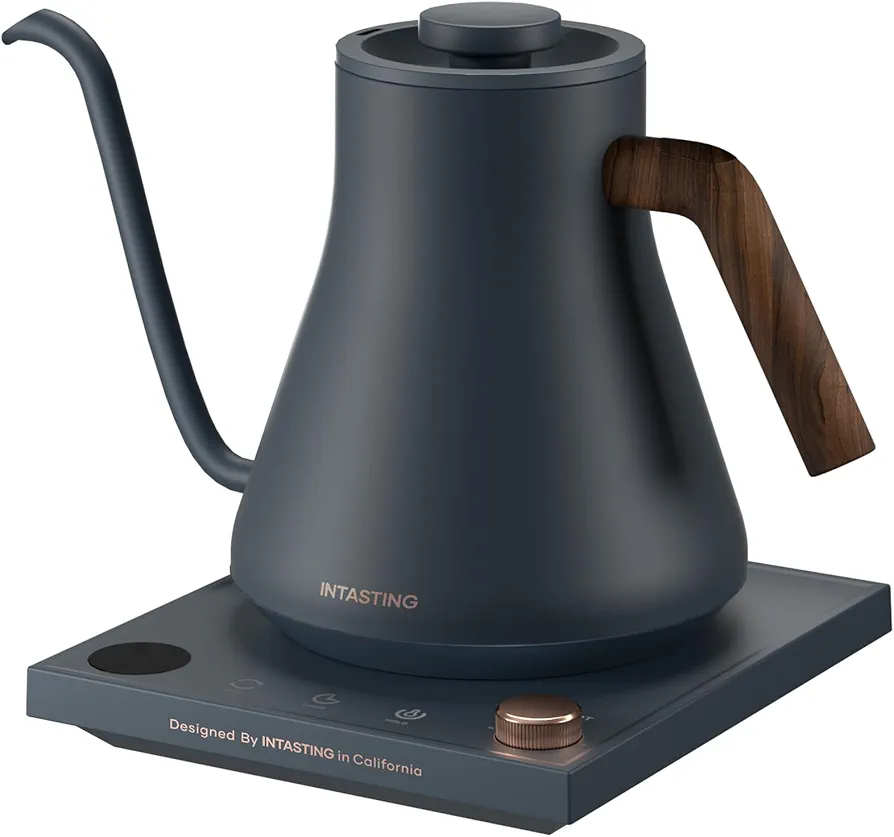 Electric Kettles, Gooseneck Electric Kettle, ±1℉ Temperature Control, Stainless Steel Inner, Quick Heating, for Pour Over Coffee, Brew Tea, Boil Hot Water, 0.9L Navy Blue