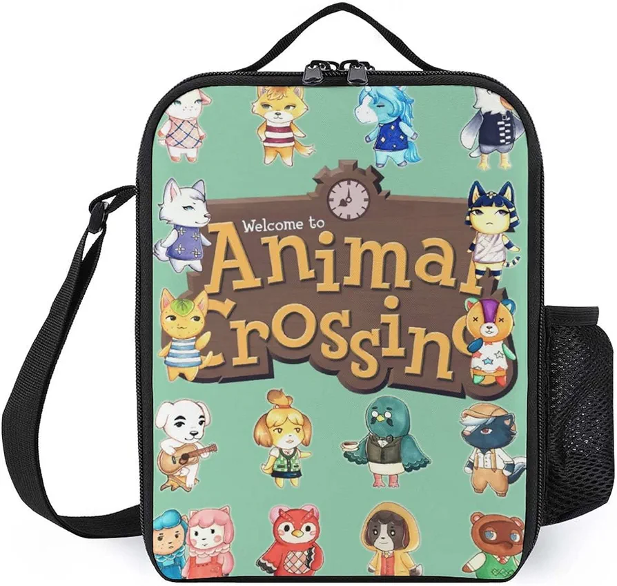 Waterproof Lightweight Insulation Lunch Bags Animal Cute Crossing Lunch Bag Bento Bag Snack Bag for Parties Lunchboxes with Adjustable Shoulder Strap