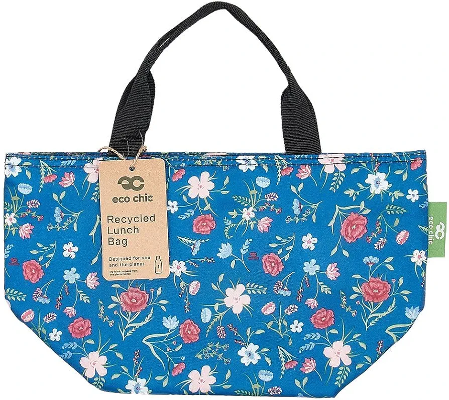 ECO CHIC Insulated Lunch Bag - Small, Reusable Office Lunch Bag for Women & Men - Waterproof Recycled Food Bag Perfect for Daily Lunch Choices - Durable Cooler Lunch Tote in Cute Colorful Designs