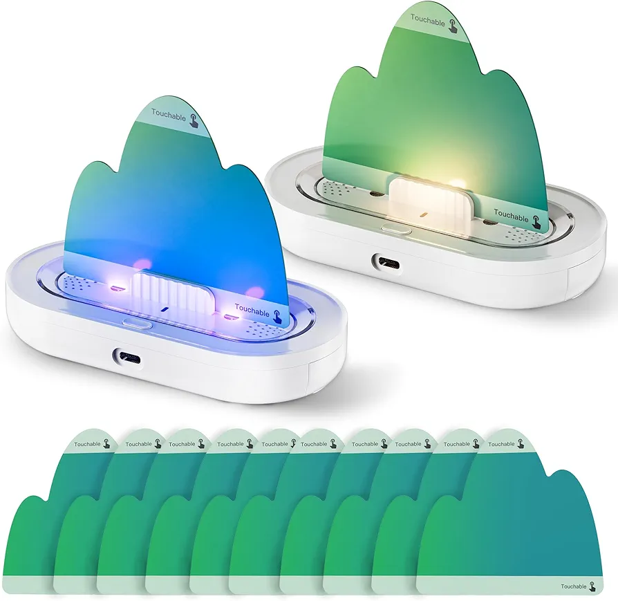 Fly Traps, Rechargeable Battery Operated Flying Insect Trap for Indoor and Outdoor Use, 2 Pack Gnat Killer Traps with Customizable Bait and 10 Sticky Boards