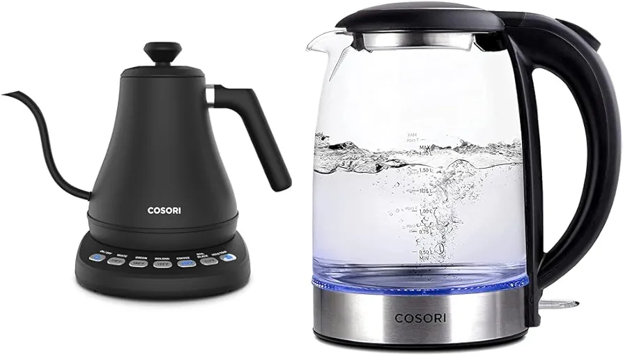COSORI Electric Gooseneck Kettle with 5 Variable Presets, Pour Over Kettle & Coffee Kettle & Electric Kettle, Tea Kettle Pot, 1.7L/1500W, Stainless Steel Inner Lid & Filter