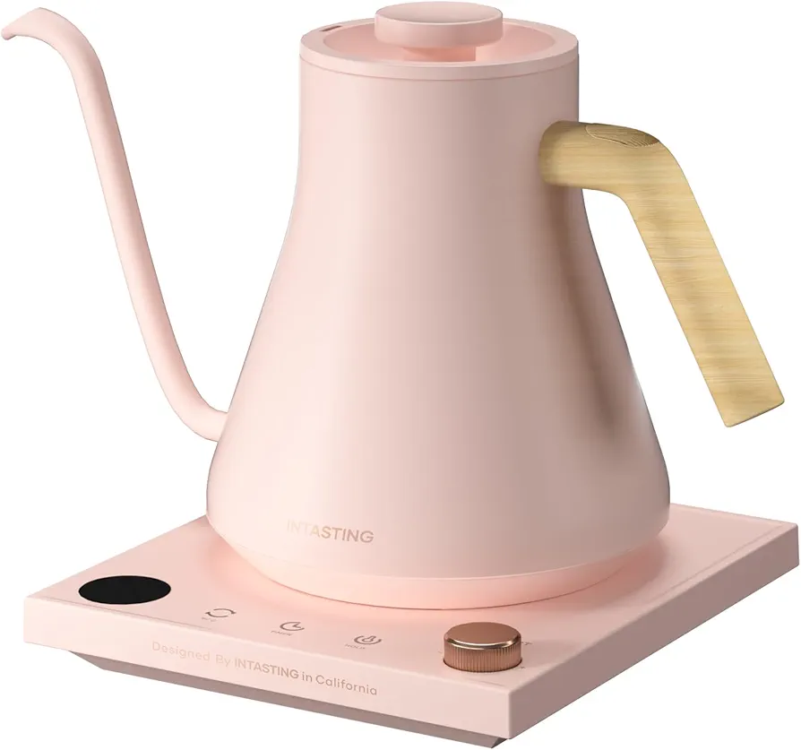 Electric Kettles, Gooseneck Electric Kettle, ±1℉ Temperature Control, Stainless Steel Inner, Quick Heating, for Pour Over Coffee, Brew Tea, Boil Hot Water, 0.9L Pink