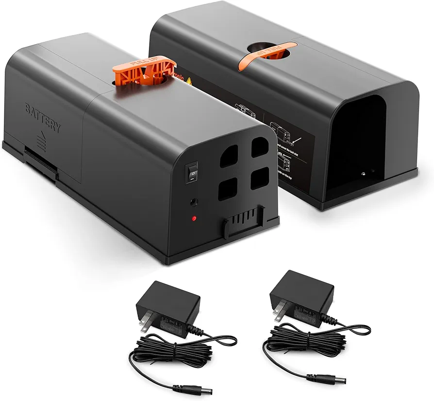 Upgraded Electric Mouse Trap Indoor, 2 Pack Electronic Rat Trap Zapper with High Voltage Instantly Kills Rats, Humane Rodent Killing Solution for Home and Garage