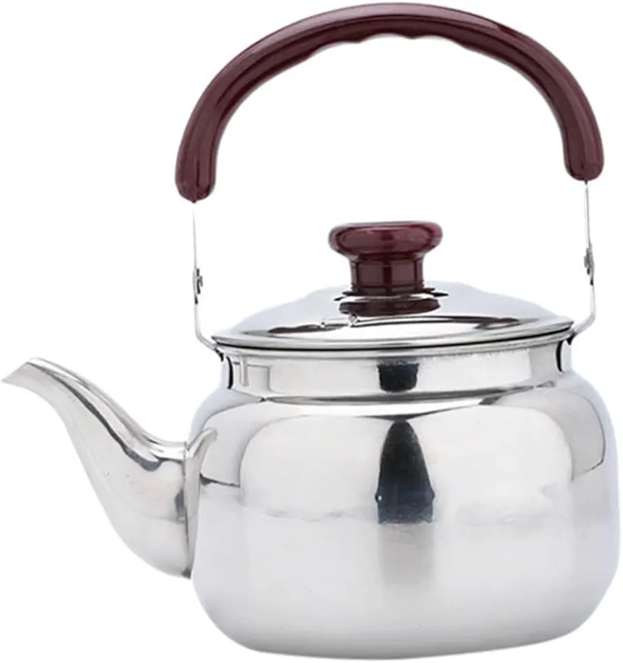 Kettle Water Pitcher Coffee Machine Water Jug Pot Warmer Heating Container Outdoor Stove Boiling Handle Heated Coffee Mug Portable Water Boiler Classic Stainless Steel Silver PRETYZOOM