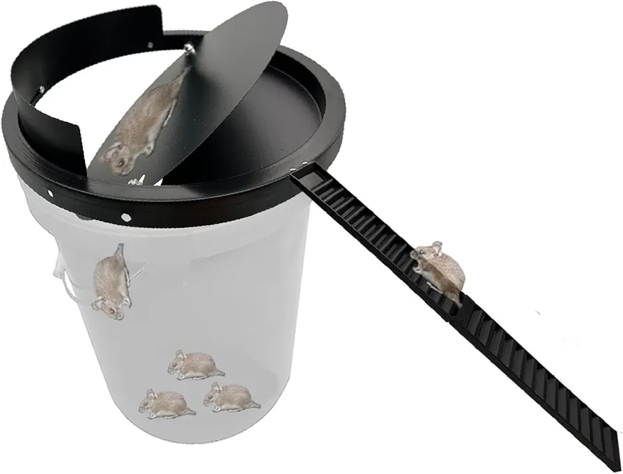 Bucket Lid Mouse Trap Metal 5 Gallon Bucket lid,Strong Metal Material That Cannot be Bitten, auto Reset, Repeat Catch, Indoor Outdoor, Reusable 5 Gallon Bucket Lid, (1Pack)