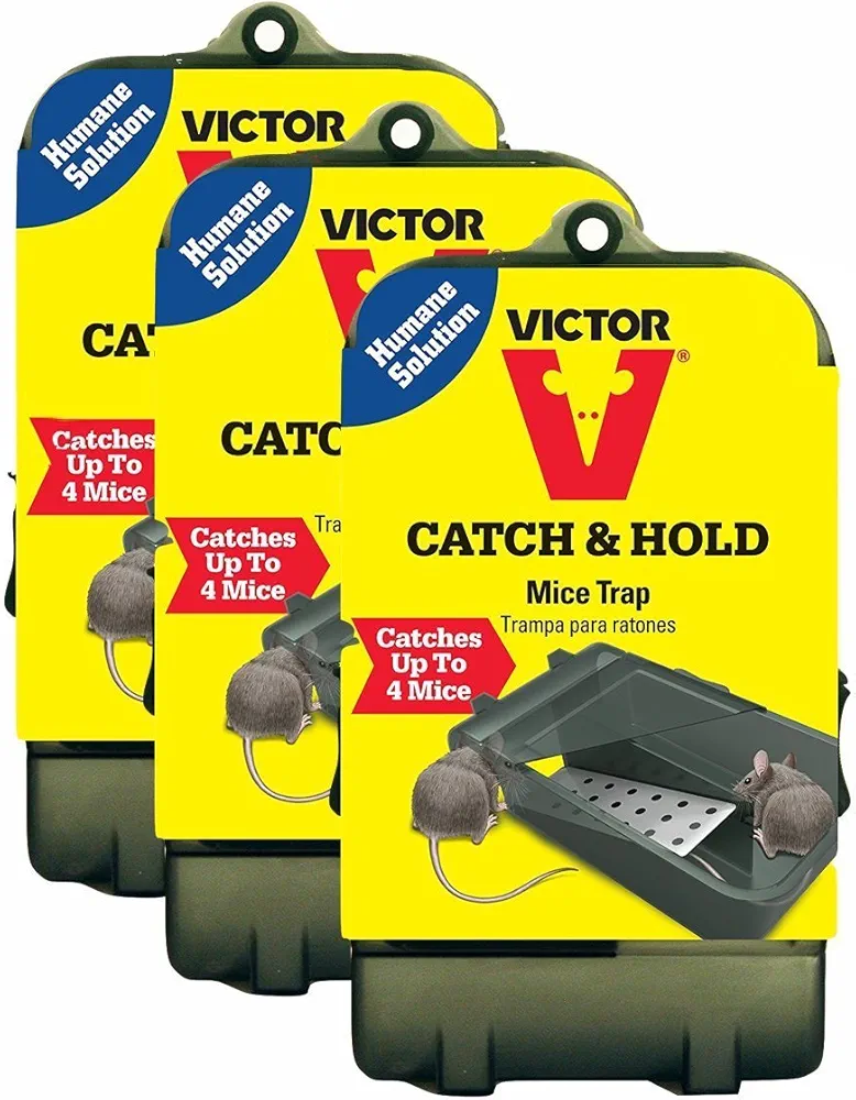 Victor Multiple Catch Humane Live Mouse Trap M333 - Catch up to 4 mice (3 Traps)