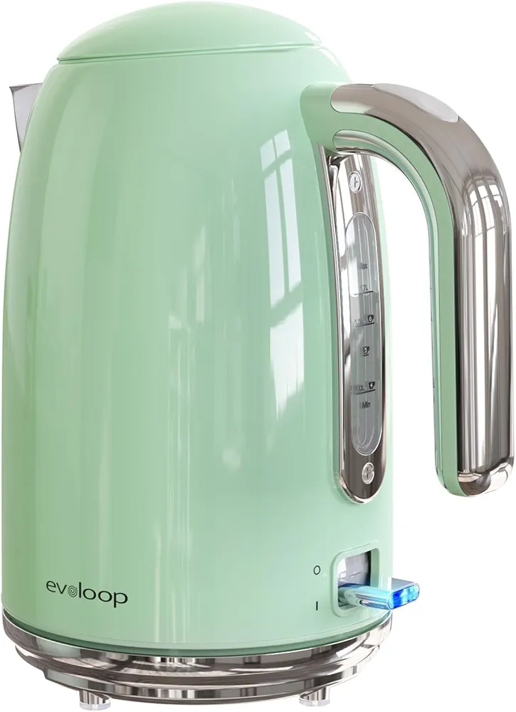 Electric Tea Kettle, 1500W /1.7 L Hot Water Kettle Electric, Retro Electric Kettle, Auto Shut-Off & Boil-Dry Protection, BPA Free, Stainless Steel Electric Teapot